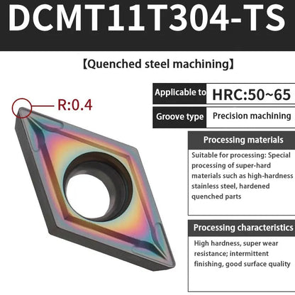 78-Diamond CNC lathe tool DCMT/DCGT external and internal hole turning blade alloy cutter head Shandong Denso Pricision Tools Co.,Ltd.