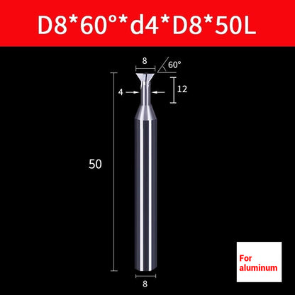 1064-Dovetail milling cutter 45° Integral tungsten carbide chamfering machining center CNC tungsten steel coated tool 6 8 10 Shandong Denso Pricision Tools Co.,Ltd.