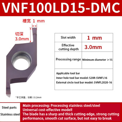 109-VNF CNC external cylindrical face slotting blade Small diameter inner hole face slotting blade Shandong Denso Pricision Tools Co.,Ltd.