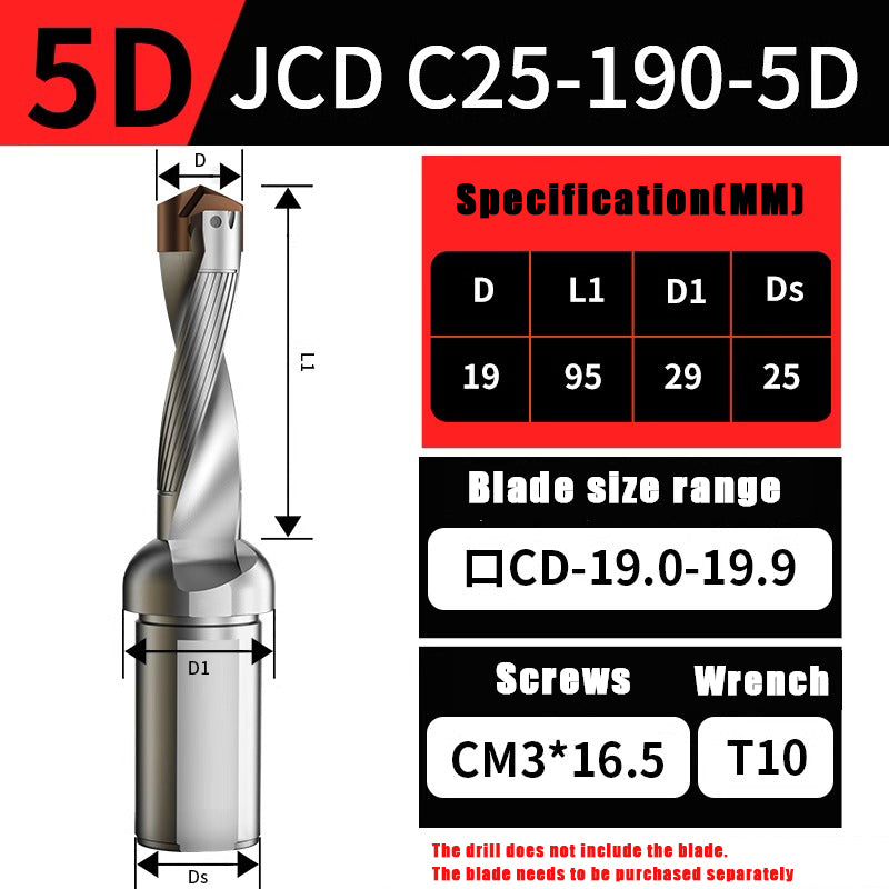 3015-Crown drill bit arbor blade U drill violent drill small diameter shovel drill CNC high speed extended internal cooling deep hole drill