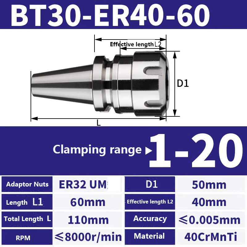 4001 BT30-ER11/16/20/25/32/40 Milling Tool Holder CNC Machining Center Spindle Tool Holder Shandong Denso Pricision Tools Co.,Ltd.