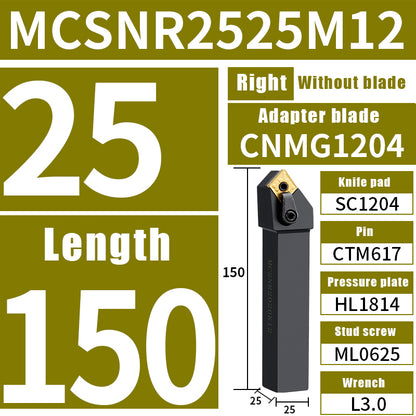 3036-External circular cutter CNC turning tool main deflection angle 45 degrees compound tool holder MCSNR/L diamond blade tool holder