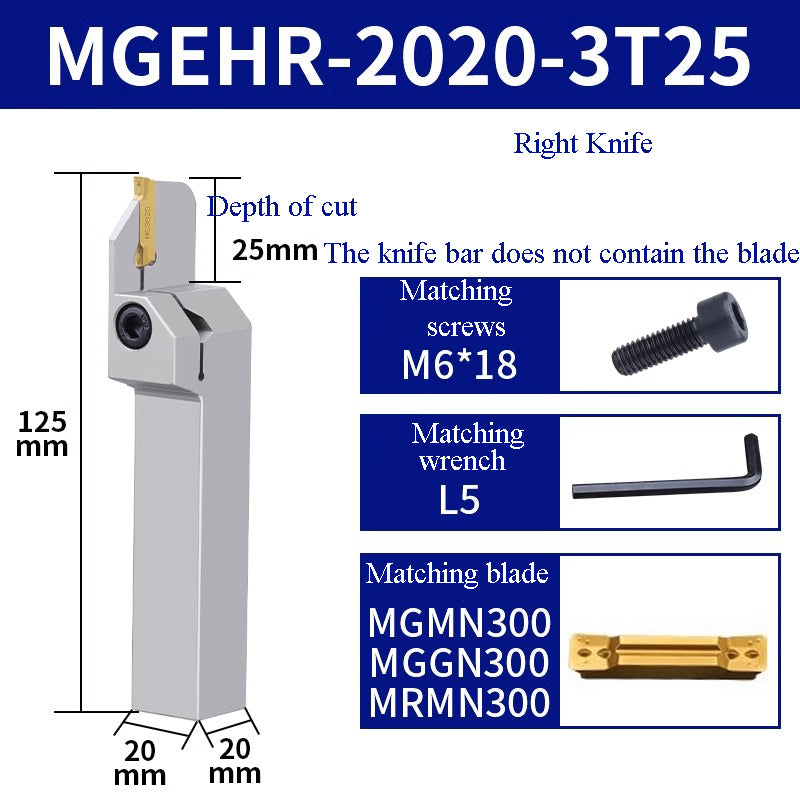 1002-MGEHR2020-3 straight  knife lathe tool lengthened cutting knife slotting knife