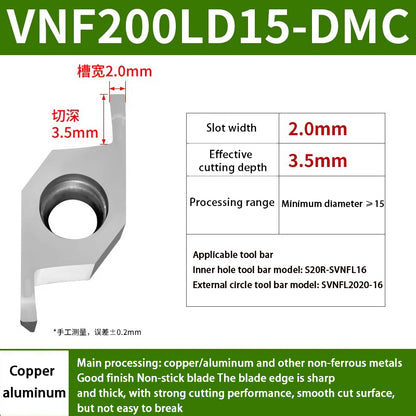 109-VNF CNC external cylindrical face slotting blade Small diameter inner hole face slotting blade Shandong Denso Pricision Tools Co.,Ltd.