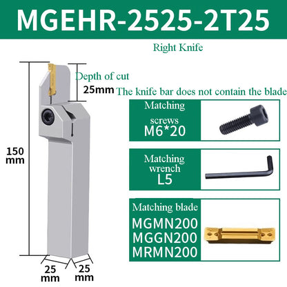 1002-MGEHR2020-3 straight  knife lathe tool lengthened cutting knife slotting knife