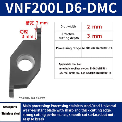 109-VNF CNC external cylindrical face slotting blade Small diameter inner hole face slotting blade Shandong Denso Pricision Tools Co.,Ltd.