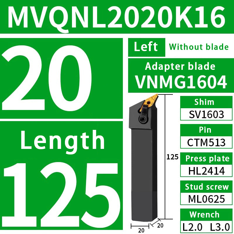 3019-Compound external turning tool bar 117.5 degree MVQNR sharp blade machine clamp tool