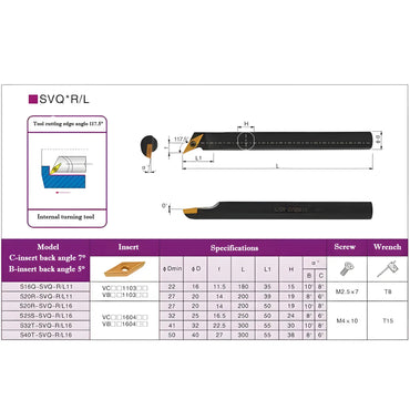 4- SVQCR/L 117.5 degree internal profile turning tool bar Shandong Denso Pricision Tools Co.,Ltd.