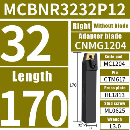 3038-CNC lathe tool bar 75 degree external cylindrical tool bar MCBNR/L lathe