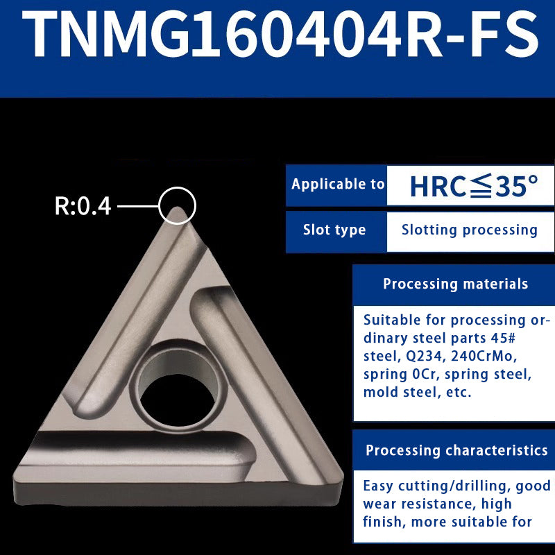 119-TNMG160404R/L-VF/S Steel Parts Fine Turning Triangular Grooving Knife Shandong Denso Pricision Tools Co.,Ltd.