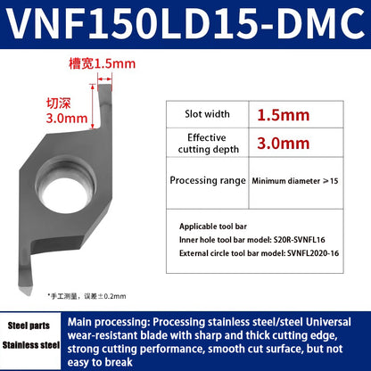 109-VNF CNC external cylindrical face slotting blade Small diameter inner hole face slotting blade Shandong Denso Pricision Tools Co.,Ltd.