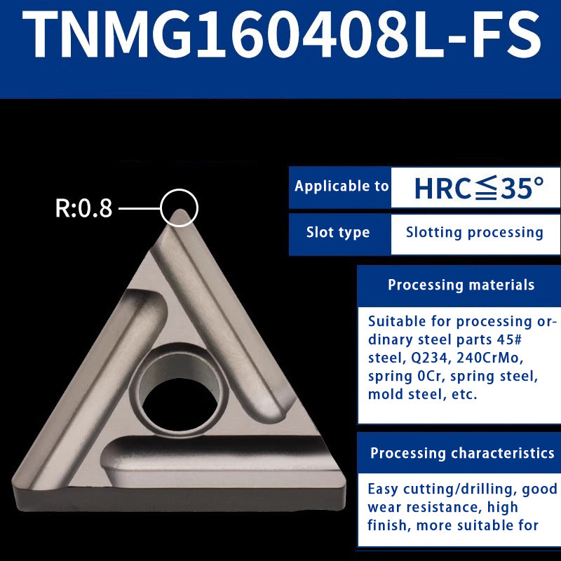 119-TNMG160404R/L-VF/S Steel Parts Fine Turning Triangular Grooving Knife Shandong Denso Pricision Tools Co.,Ltd.