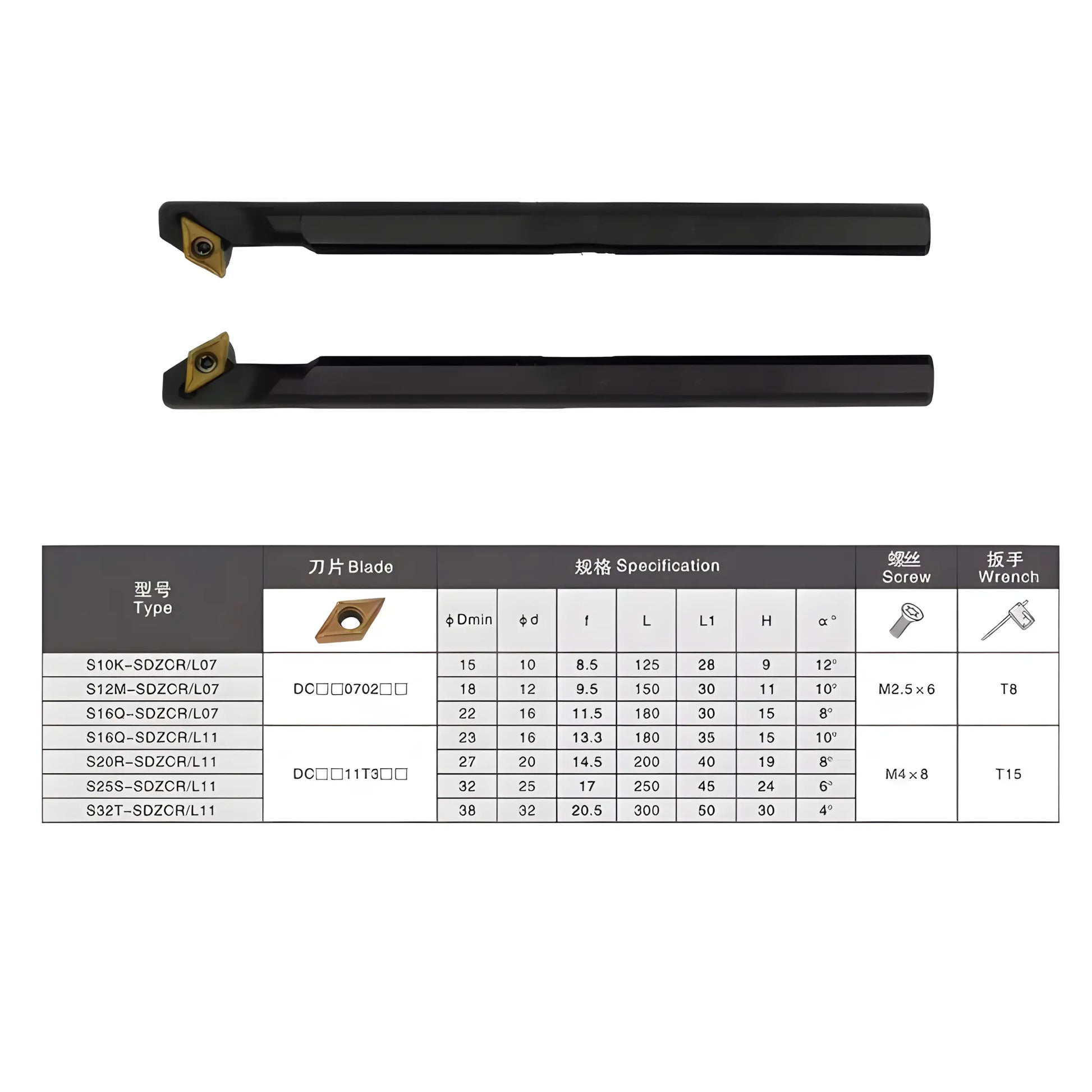 95 degree inner R tool bar SDZCR/L internal boring tool Shandong Denso Pricision Tools Co.,Ltd.