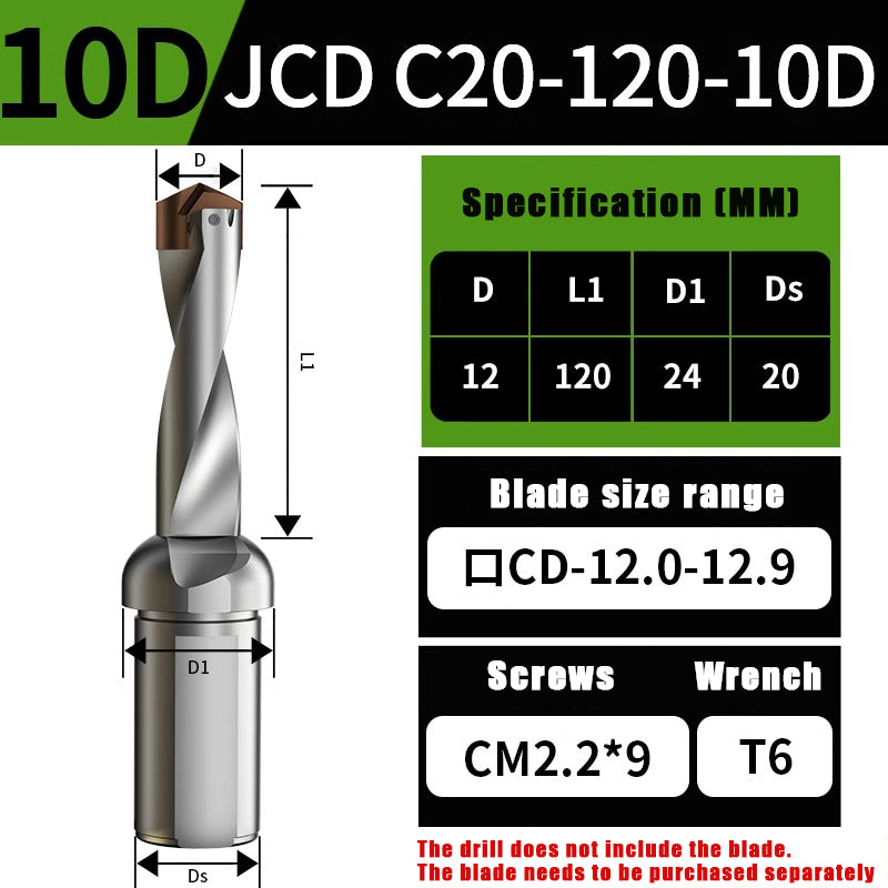 3015-Crown drill bit arbor blade U drill violent drill small diameter shovel drill CNC high speed extended internal cooling deep hole drill