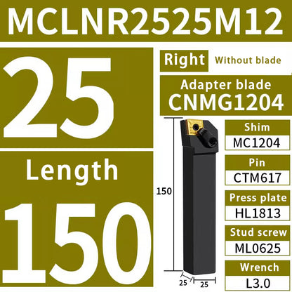 3018-95 degree external turning tool MCLNR2020K12 diamond end face machine clamp tool bar