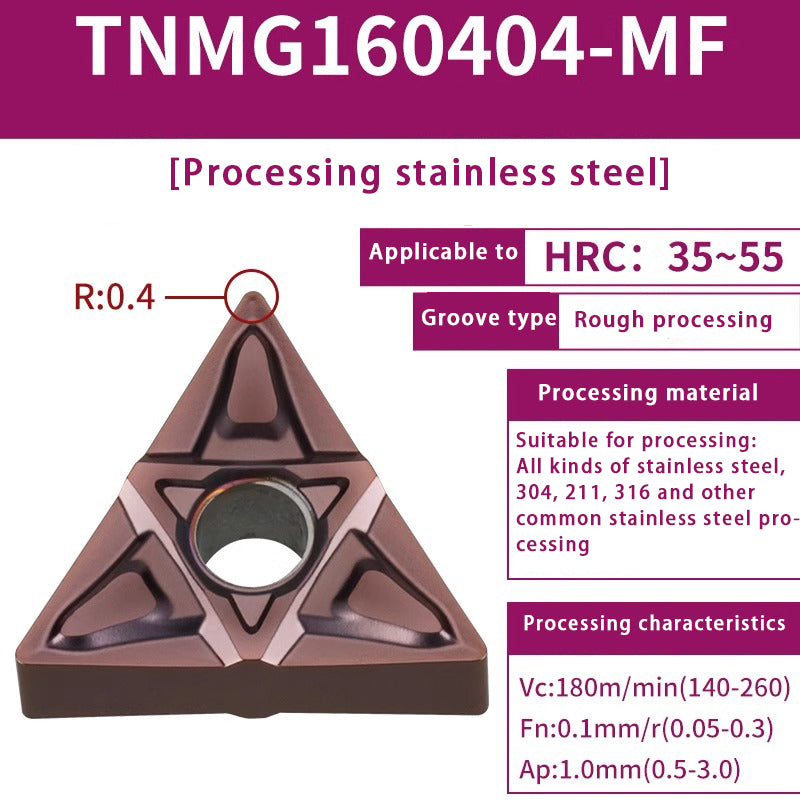 120-TNMG160404R/L-VF/S Steel Parts Fine Turning Triangular Grooving Knife Shandong Denso Pricision Tools Co.,Ltd.