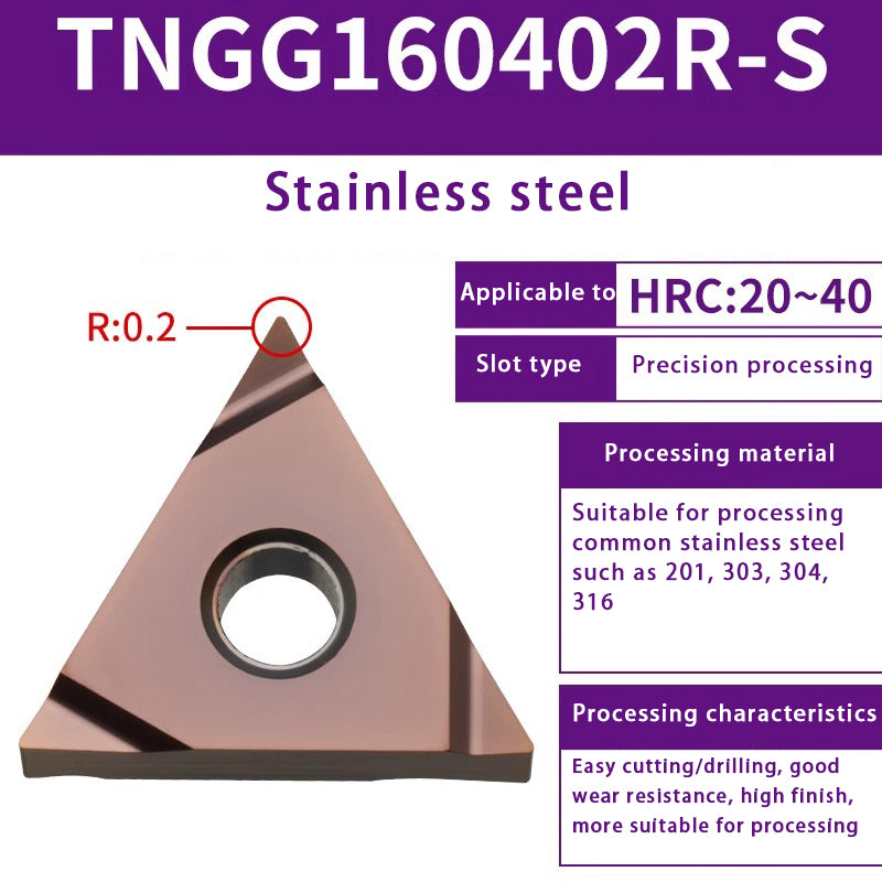 119-TNMG160404R/L-VF/S Steel Parts Fine Turning Triangular Grooving Knife Shandong Denso Pricision Tools Co.,Ltd.