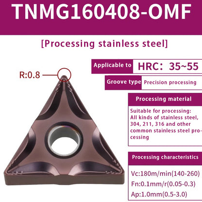 120-TNMG160404R/L-VF/S Steel Parts Fine Turning Triangular Grooving Knife Shandong Denso Pricision Tools Co.,Ltd.