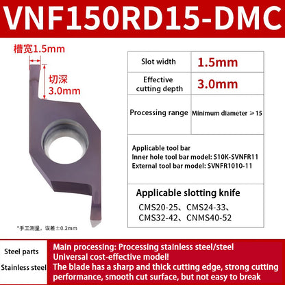 109-VNF CNC external cylindrical face slotting blade Small diameter inner hole face slotting blade Shandong Denso Pricision Tools Co.,Ltd.