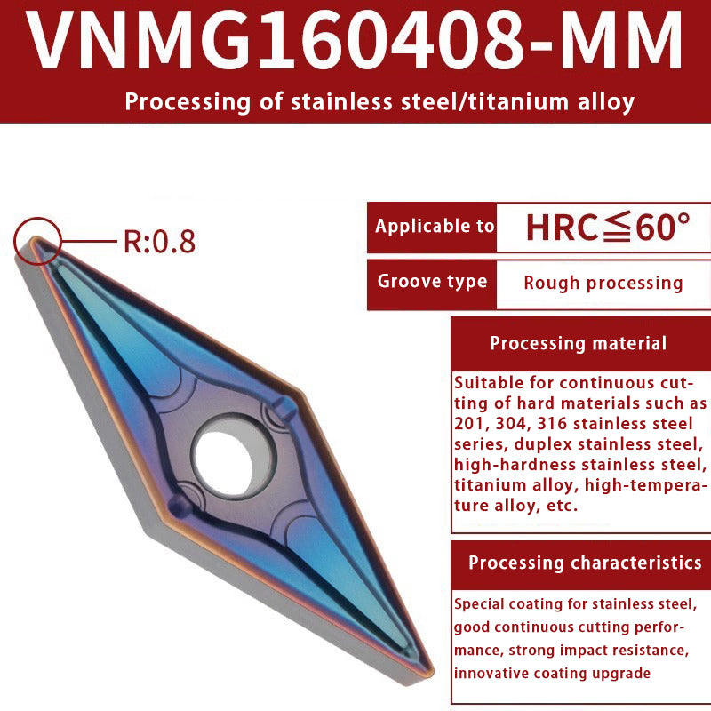 124-VNMG turning inserts, external stainless steel processing, slotting diamond turning tools Shandong Denso Pricision Tools Co.,Ltd.