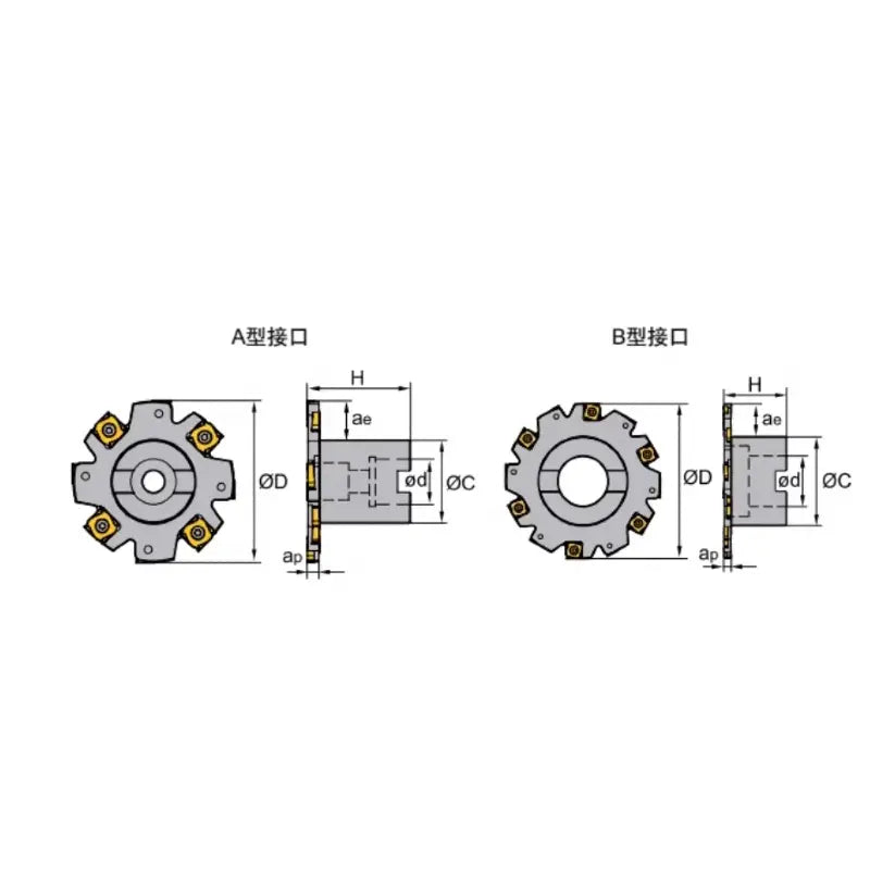 PT02 machining center T-type cutter H4-H8 thick side milling grooving SMP01 three-sided milling cutter Shandong Denso Pricision Tools Co.,Ltd.