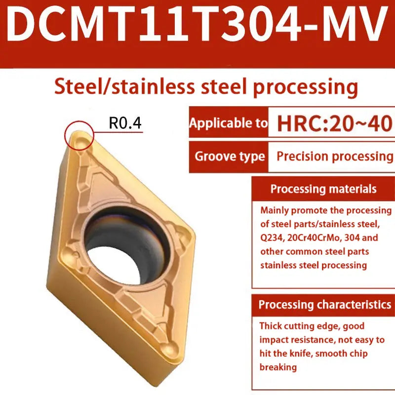 78-Diamond CNC lathe tool DCMT/DCGT external and internal hole turning blade alloy cutter head Shandong Denso Pricision Tools Co.,Ltd.