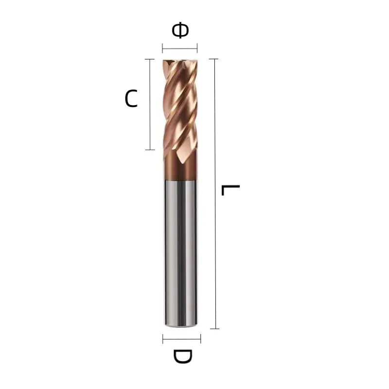 China produces CNC tools Save 90% of costs Customizable HRC55 4Flutes End Mill Tungsten Shank Milling Cutter CNC Machines Tools Shandong Denso Pricision Tools Co.,Ltd.