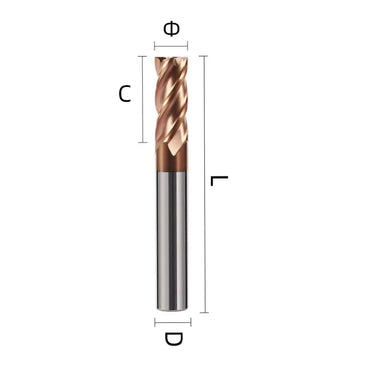 China produces CNC tools Save 90% of costs Customizable HRC55 4Flutes End Mill Tungsten Shank Milling Cutter CNC Machines Tools Shandong Denso Pricision Tools Co.,Ltd.