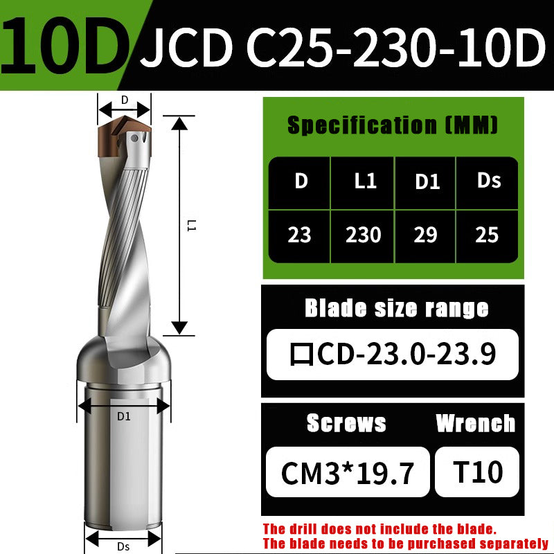 3015-Crown drill bit arbor blade U drill violent drill small diameter shovel drill CNC high speed extended internal cooling deep hole drill