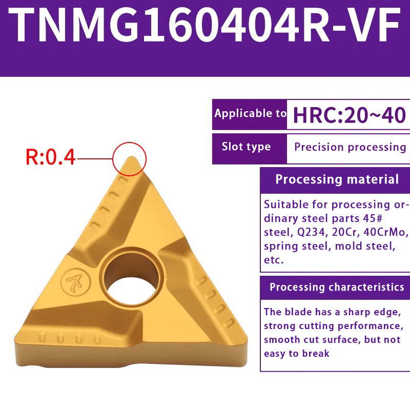 119-TNMG160404R/L-VF/S Steel Parts Fine Turning Triangular Grooving Knife Shandong Denso Pricision Tools Co.,Ltd.