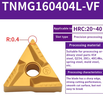 119-TNMG160404R/L-VF/S Steel Parts Fine Turning Triangular Grooving Knife Shandong Denso Pricision Tools Co.,Ltd.