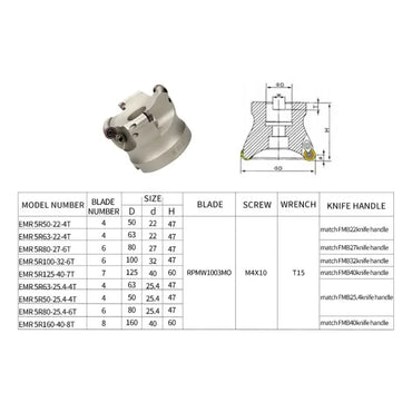 China produces CNC tools Save 90% of costs Customizable EMR Face Milling Cutter Holder CNC Lathe Machine Tool (for RPWW carbide insert) Shandong Denso Pricision Tools Co.,Ltd.