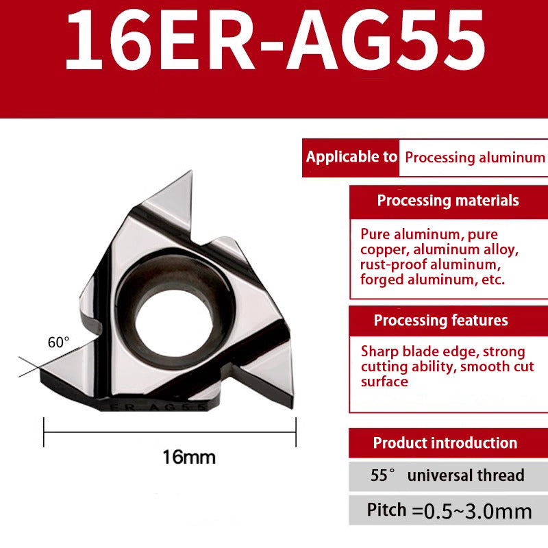 92-External thread inserts, large pitch, British 55-degree external thread turning inserts - aluminum parts processing Shandong Denso Pricision Tools Co.,Ltd.