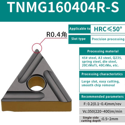 119-TNMG160404R/L-VF/S Steel Parts Fine Turning Triangular Grooving Knife Shandong Denso Pricision Tools Co.,Ltd.