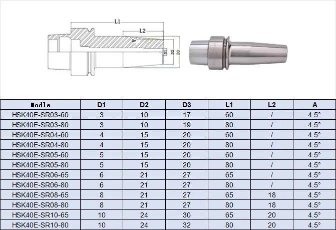 501 Heat Shrink tool holder Sintered HSK40E Back Pull Tool Holder Shandong Denso Pricision Tools Co.,Ltd.