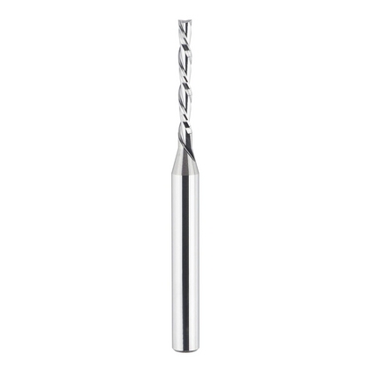 Extra Long Spiral Router Bit Down Cut 1/8 inch Cutting Diameter, 1/4 inch Shank 3 inch OVL HRC55 Solid Carbide End Mill for Wood Cut Carving Engrave