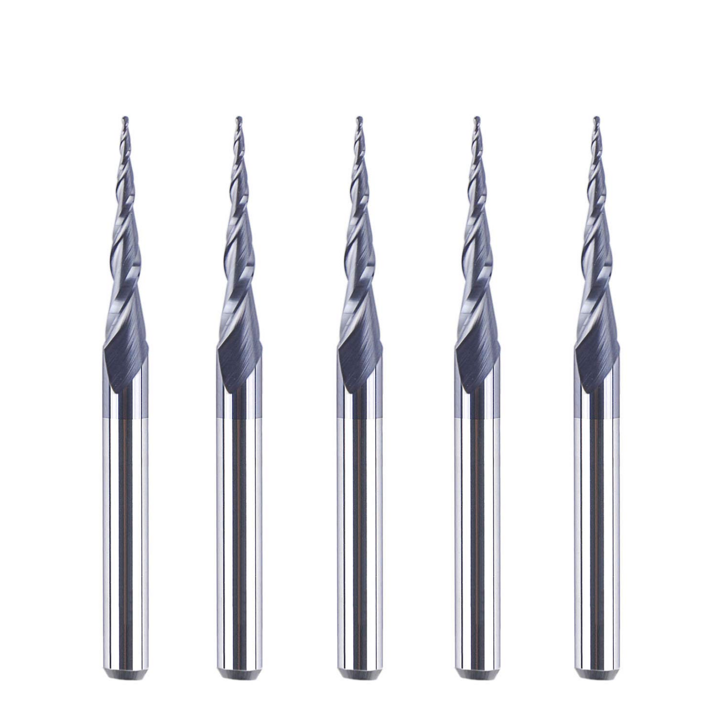 Tapered Ball Nose Carving End Mill 1/8 inch Shank 0.25MM Radius (0.5MM Diameter) Tips 3D Woodworking Tool CNC Router Bits