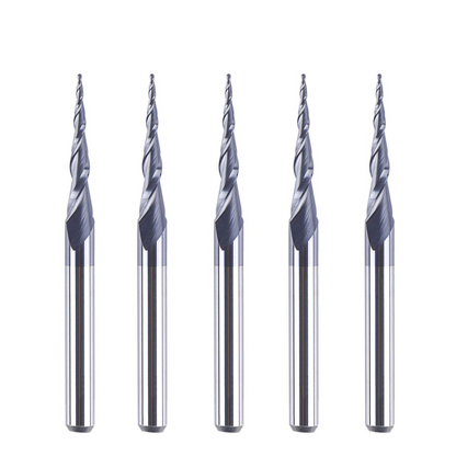Tapered Ball Nose Carving End Mill 1/8 inch Shank 0.25MM Radius (0.5MM Diameter) Tips 3D Woodworking Tool CNC Router Bits