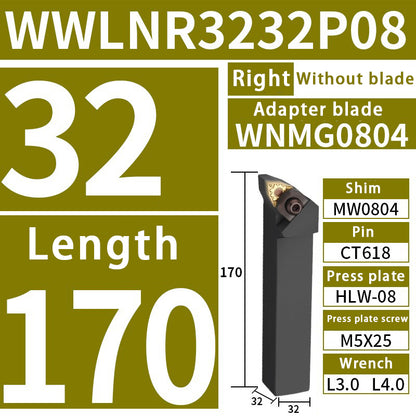 3020-External turning tool WWLNR2020K08/2525M08 lathe tool/peach-shaped turning tool bar rough turning