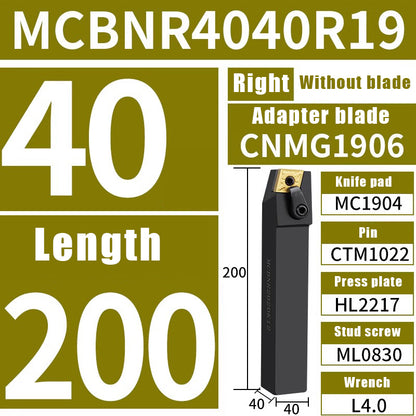 3038-CNC lathe tool bar 75 degree external cylindrical tool bar MCBNR/L lathe