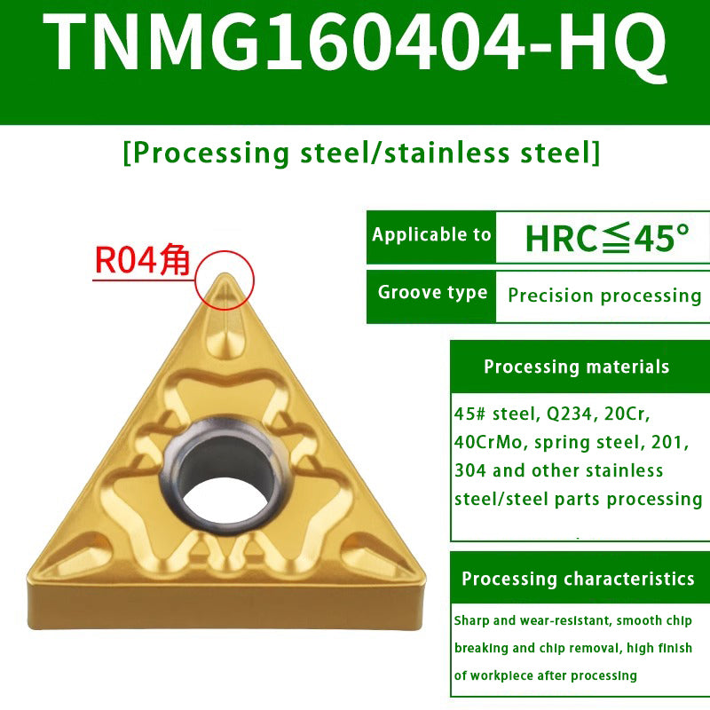 120-TNMG160404R/L-VF/S Steel Parts Fine Turning Triangular Grooving Knife Shandong Denso Pricision Tools Co.,Ltd.