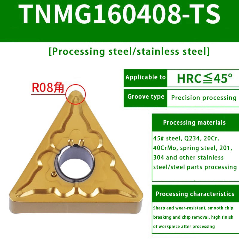 120-TNMG160404R/L-VF/S Steel Parts Fine Turning Triangular Grooving Knife Shandong Denso Pricision Tools Co.,Ltd.