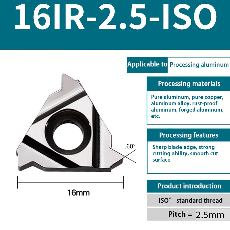 91-60°/55° 1.5 large pitch internal thread turning blade-aluminum processing Shandong Denso Pricision Tools Co.,Ltd.