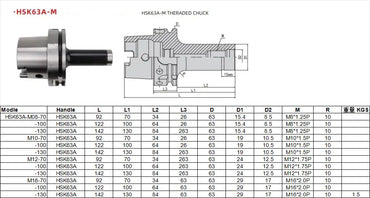 HSK100A HSK63A Locking Threaded Shank M8 M16 High Precision Interchangeable Locking Thread Boring Shanks Shandong Denso Pricision Tools Co.,Ltd.