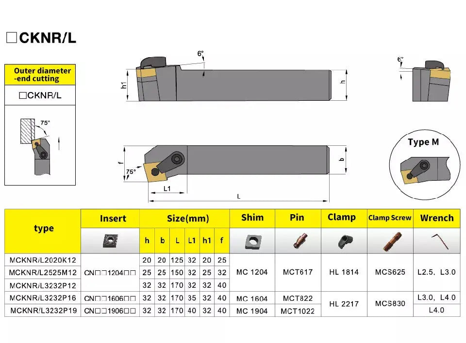 CNC tool holder 75 degree external turning tool holder MCKNR2020K12/2525M12/3232P12 lathe turning tool holder Shandong Denso Pricision Tools Co.,Ltd.