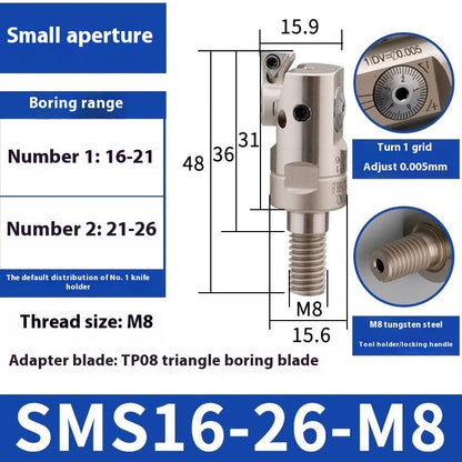 6005 Fine Boring ToolsFine Boring HeadAdjustable Double Edge Rough Boring Center Boring HeadTungsten Carbide ShankEWN Small Bore Boring Heads Shandong Denso Pricision Tools Co.,Ltd.