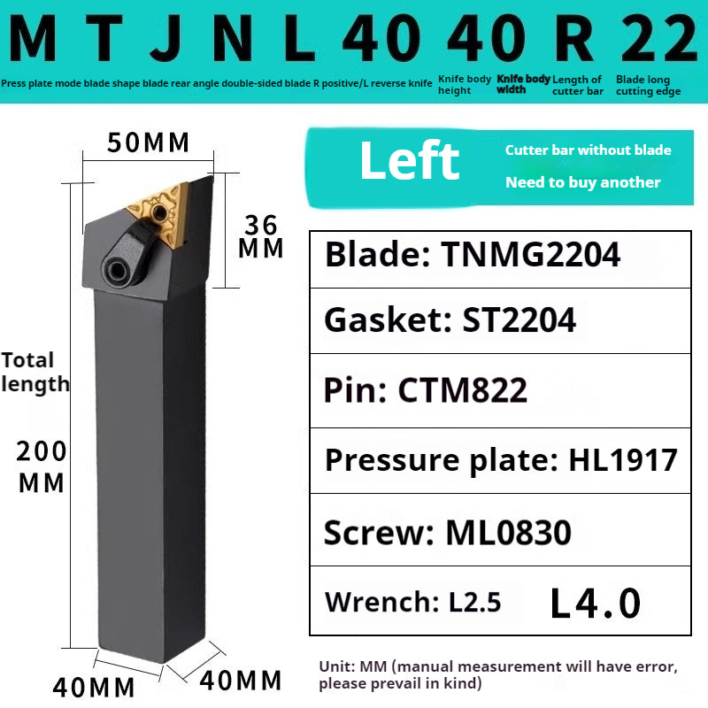 4002-CNC peach-shaped external round tool bar mwln mtjn mtbn mtqn mtenn mtfn mtgn mcln mckn lathe triangle fine turning external round turning tool bar tool