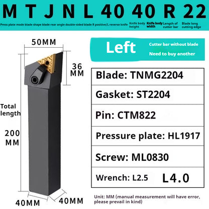 4002-CNC peach-shaped external round tool bar mwln mtjn mtbn mtqn mtenn mtfn mtgn mcln mckn lathe triangle fine turning external round turning tool bar tool