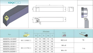 CNC lathe tool bar 107.5 degrees SDQCR/SDQCL1616H11/2020K11 Shandong Denso Pricision Tools Co.,Ltd.