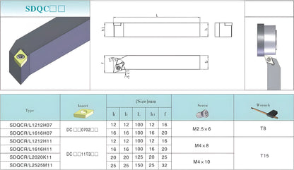 CNC lathe tool bar 107.5 degrees SDQCR/SDQCL1616H11/2020K11 Shandong Denso Pricision Tools Co.,Ltd.